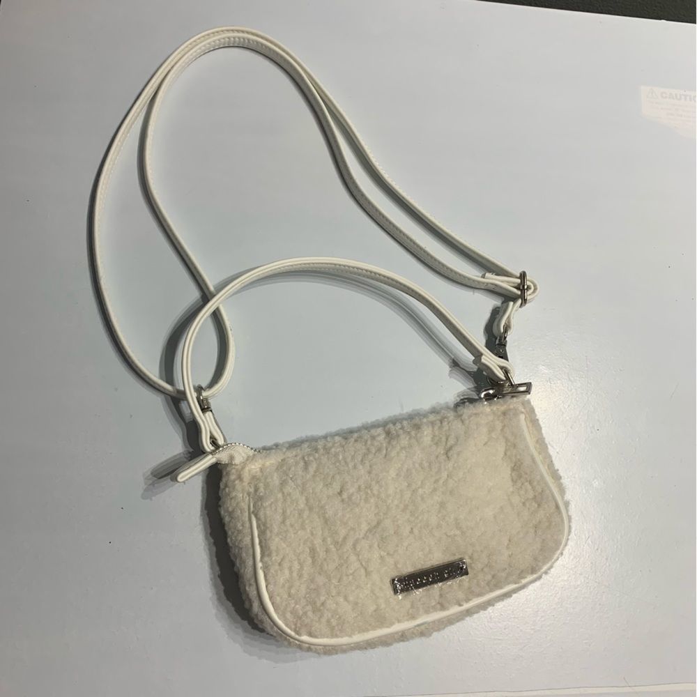 Madden Girl White Sherpa Mini Bag